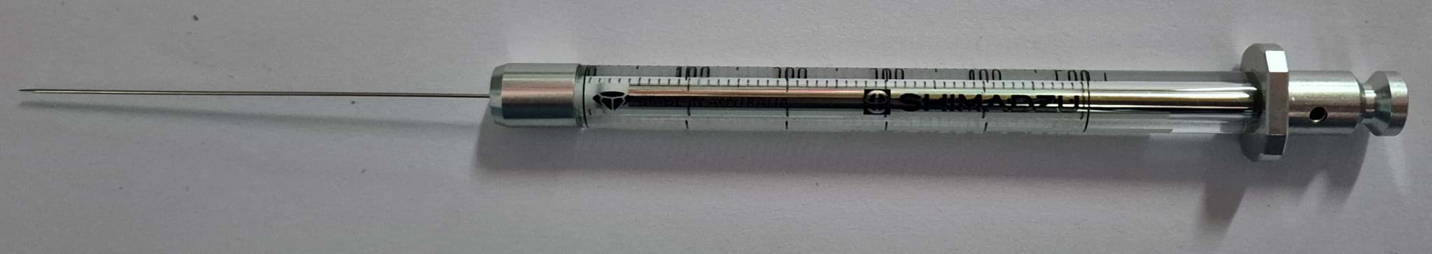 Picture of Syringe; 500 µl; gas tight; fixed needle; 26G; 57mm needle length;cone tip